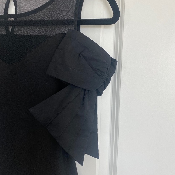 Anne Fontaine Black Myrtille Cut Out Bow Top - Picture 4 of 5